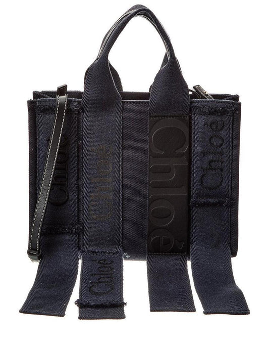 Chloé Woody Small Canvas & Leather Tote