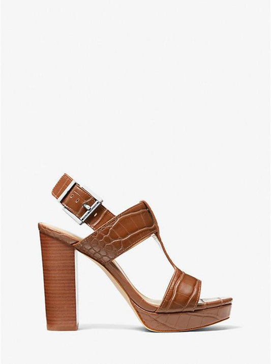 Becker Crocodile Embossed Faux Leather Platform Sandal