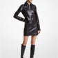 Bella Crocodile Embossed Leather Zip-Up Jacket