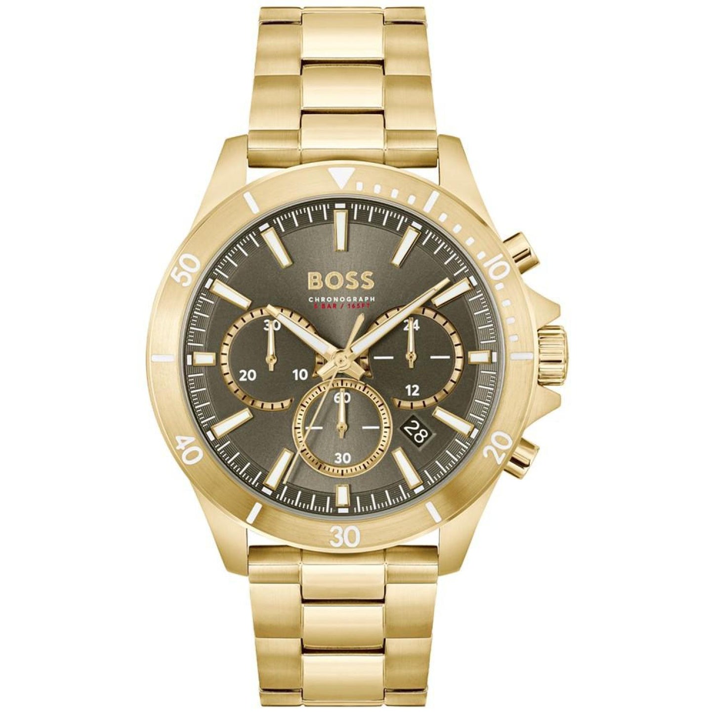 Men's Troper Quartz Fashion Chronograph Ionic Plated Gold-Tone Steel Watch 45mm