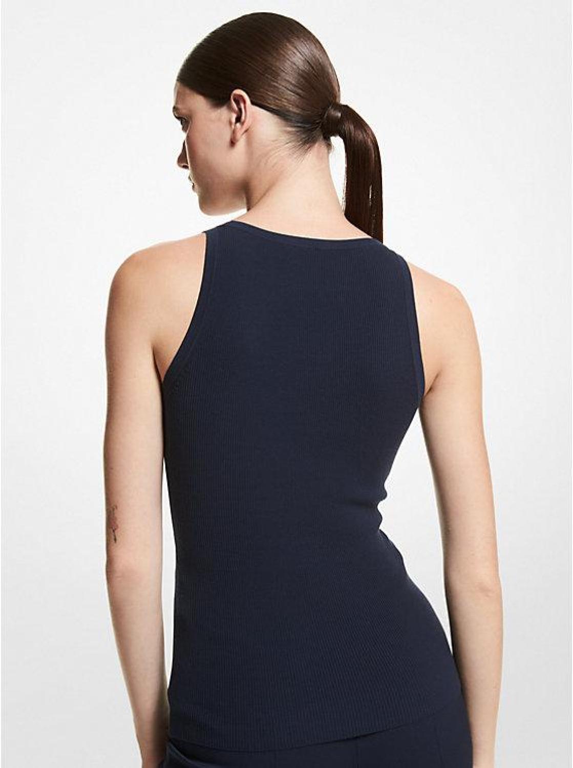 Ribbed Stretch Viscose Tank Top