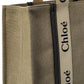 Chloe Woody Large Canvas & Leather Tote