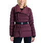 Women's Stretch Asymmetrical Belted Packable Down Puffer Coat