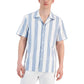 Men's Slim-Fit Rugby Stripe Short-Sleeve Button-Up Shirt