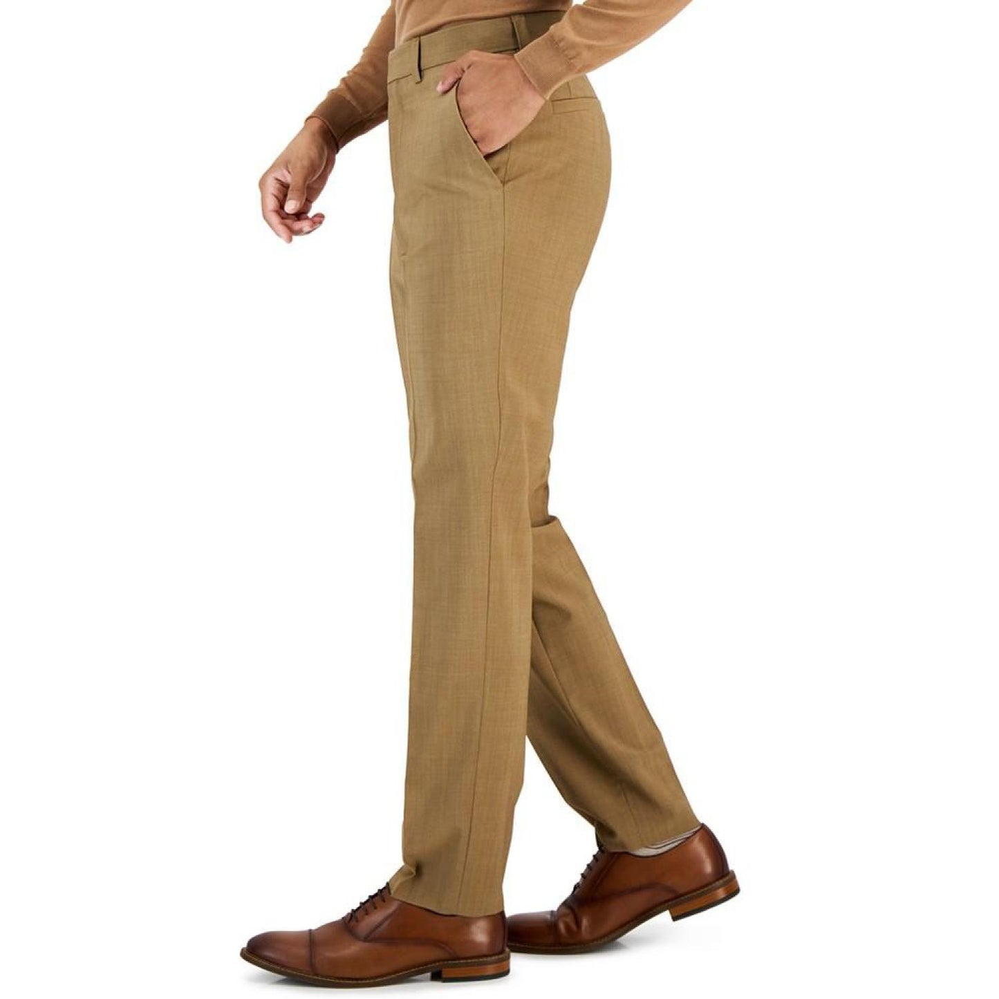 Men's Modern-Fit Tan Suit Trousers