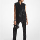 Pinstripe Sequined Crepe Sleeveless Blazer