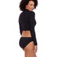 Rib Solids Button Side Tab Hipster