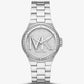 Lennox Pavé Logo Silver-Tone Watch