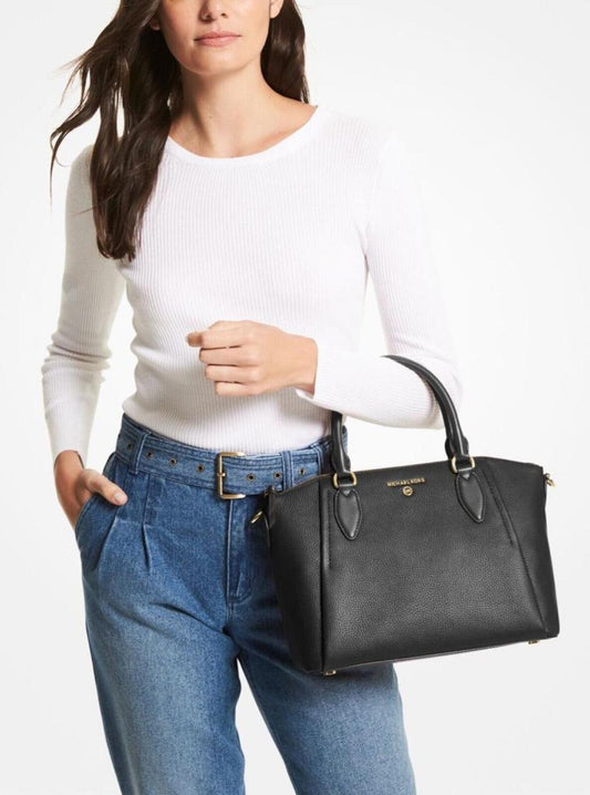 Michael Kors Sienna Satchel Peled Leather Bag