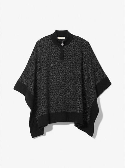 Metallic Logo Knit Cape