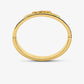 Precious Metal-Plated Brass and Crocodile Embossed Empire Logo Bangle