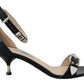 Prada Leather Sandals Ankle Strap Heels Studded Women's Shoes