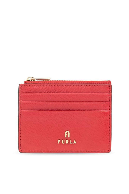 Furla Logo Plaque Zip-Up Card Holder