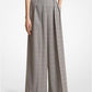 Glen Plaid Stretch Wool Wide-Leg Trousers