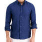 Mens Linen Slim Fit Button-Down Shirt