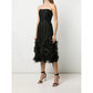 Strapless Glitter Tea-Length Tulle Gown