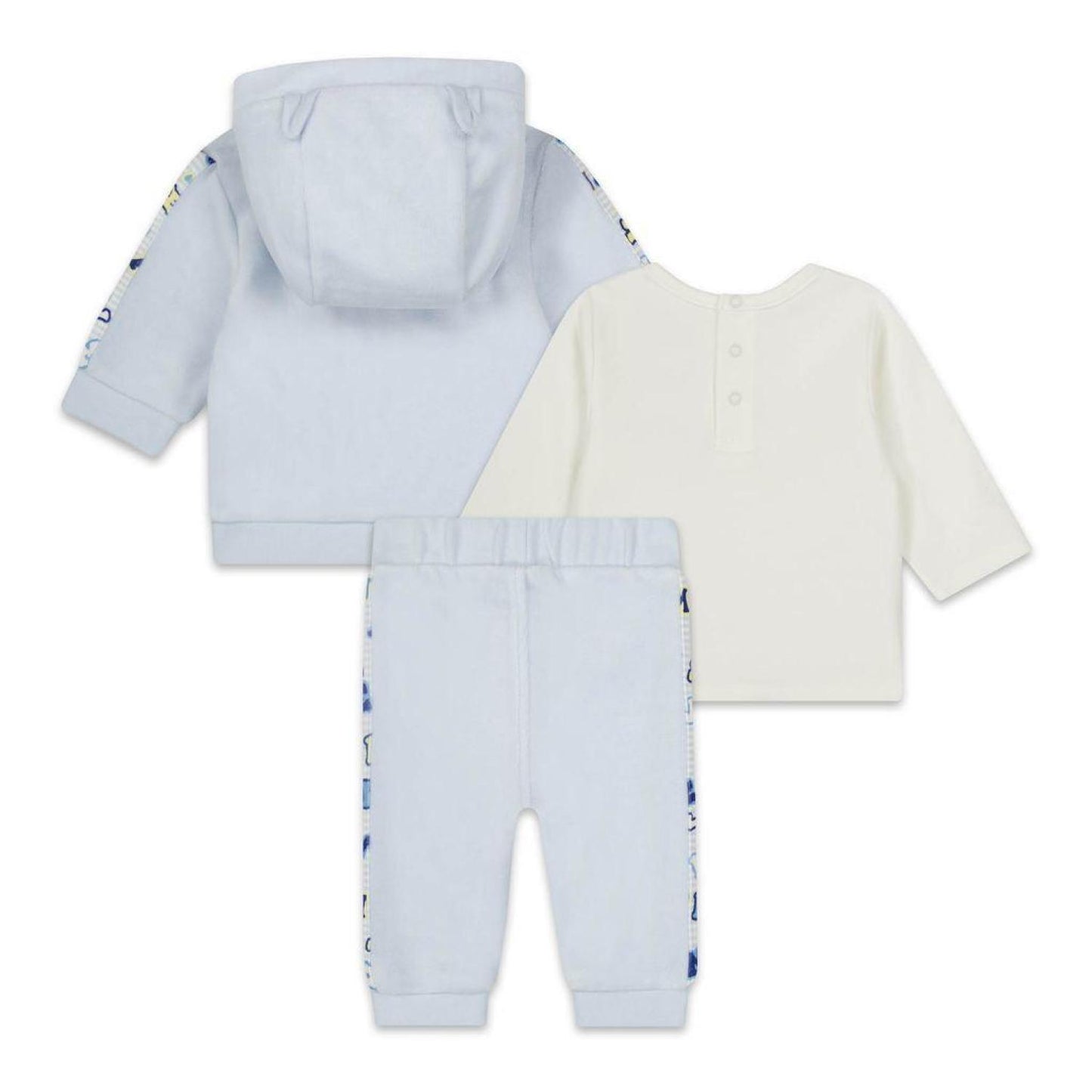 Pale Blue Trousers, Cardigan & T-Shirt Set