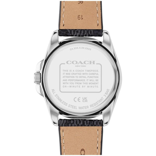 Women's Greyson Quartz Black Leather Strap Watch 36mm