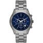Men's Slim Runway Chronograph Gunmetal Stainless Steel Bracelet Watch 44mm