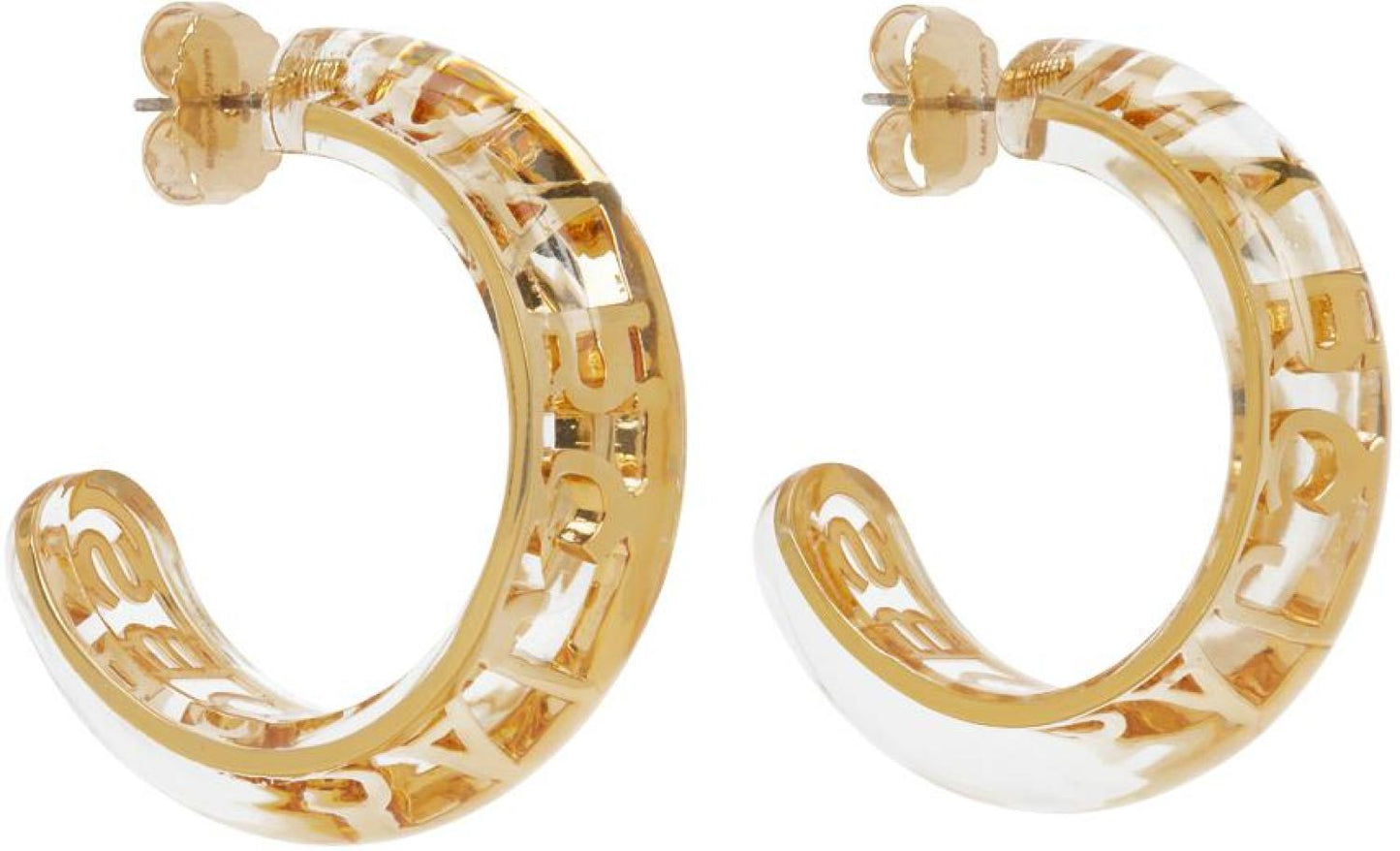 Transparent & Gold 'The Monogram Hoops' Earrings