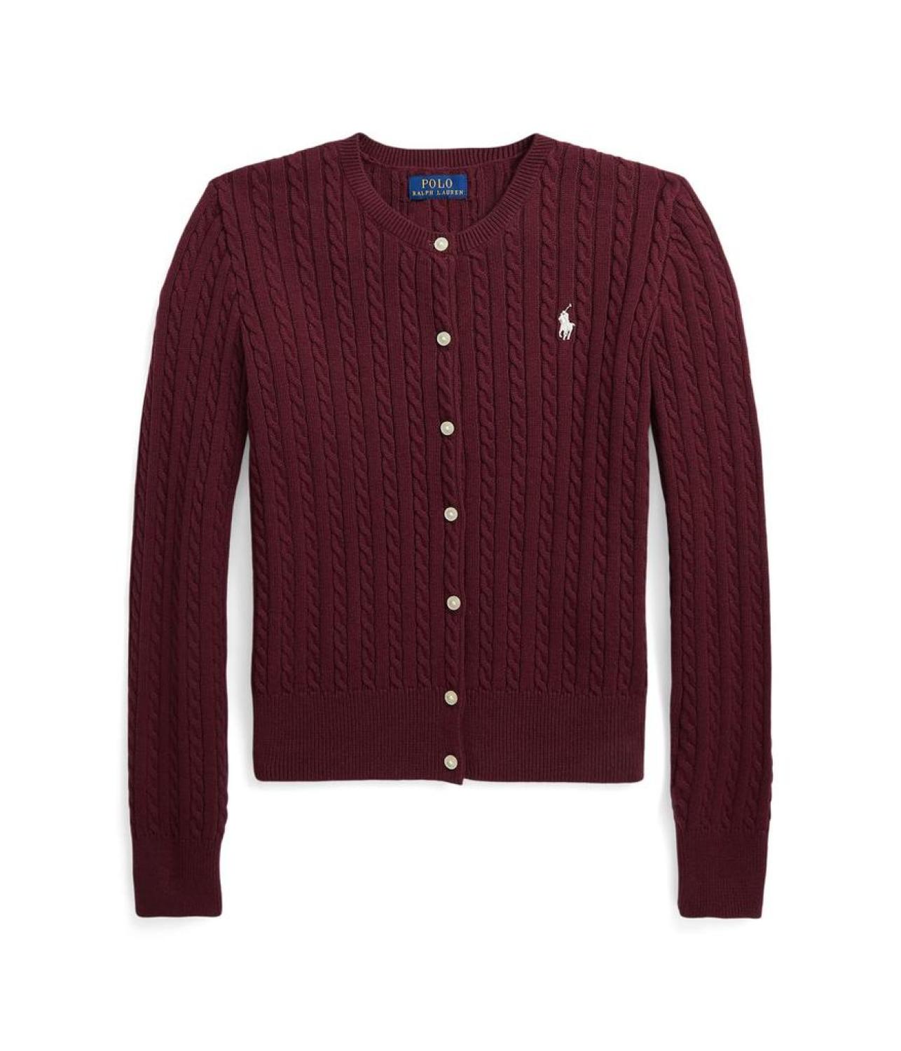 Mini-Cable Cotton Cardigan (Big Kids)