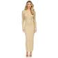 Women's Metallic Ribbed Sweater Dress