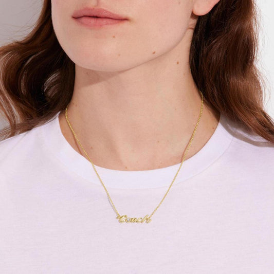 Coach Outlet Logo Script Necklace
