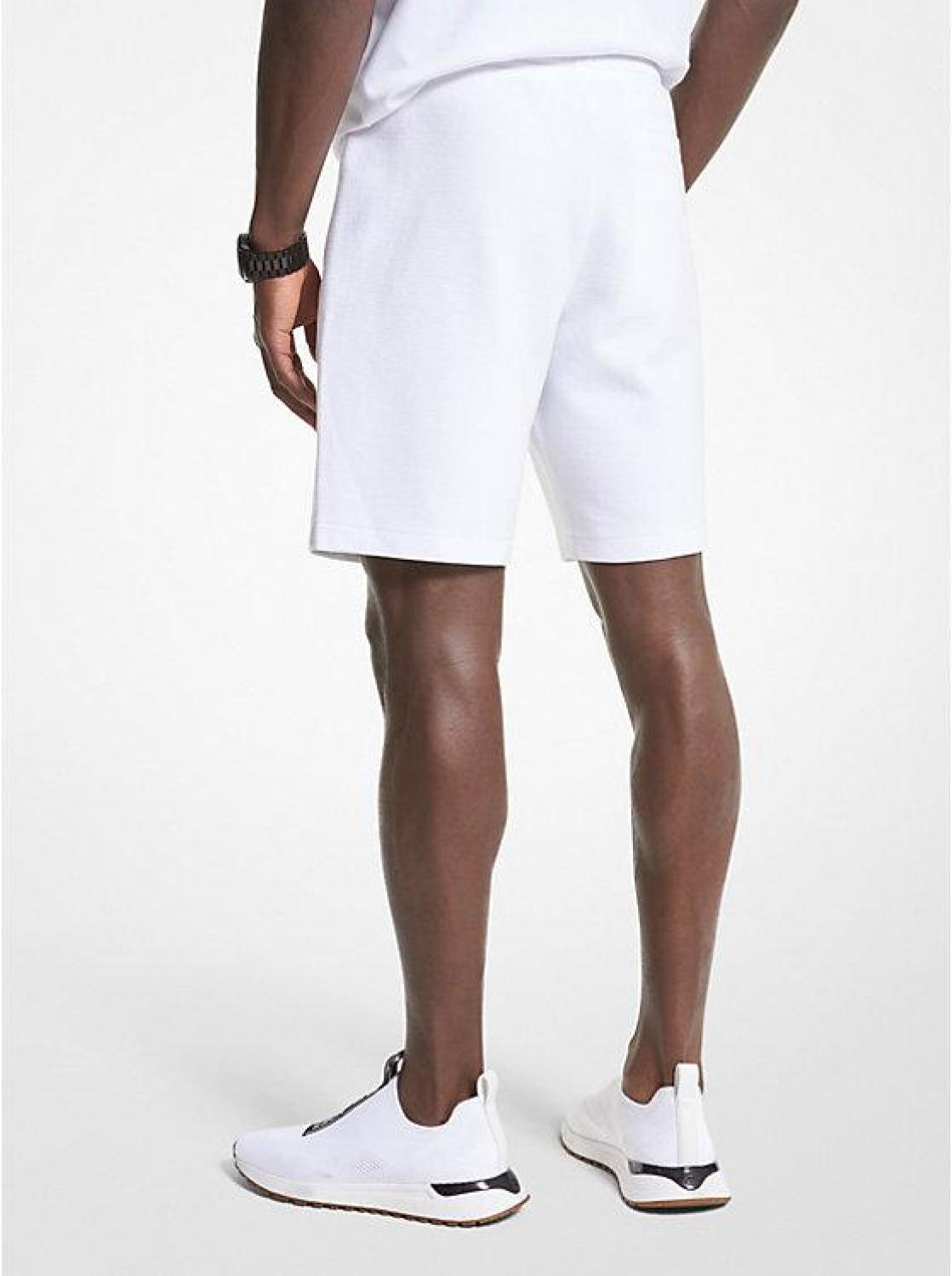 Ribbed Cotton Blend Shorts