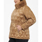 Women's Plus Size Quilted Faux-Fur-Collar Anorak Coat