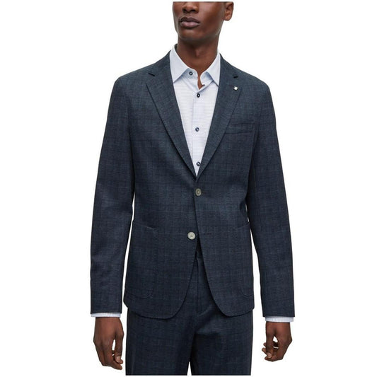 Men's Checked Stretch Cloth Slim-Fit Jacket