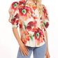 Palmira Top In Wild Poppies