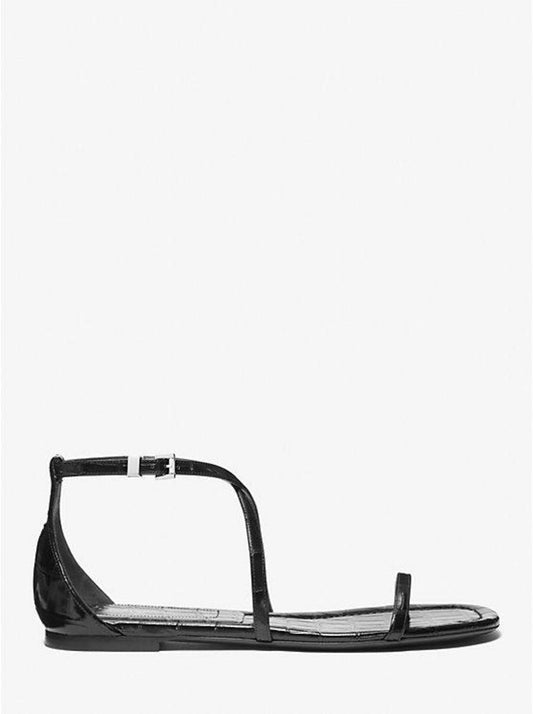Polly Crocodile Embossed Leather Sandal