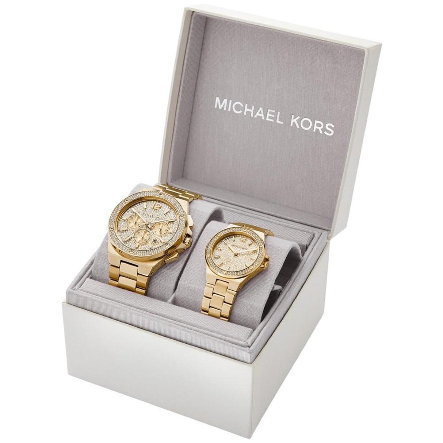 Men's and Women's Lennox Gold-Tone Stainless Steel Bracelet Watch Set, 2 Pieces