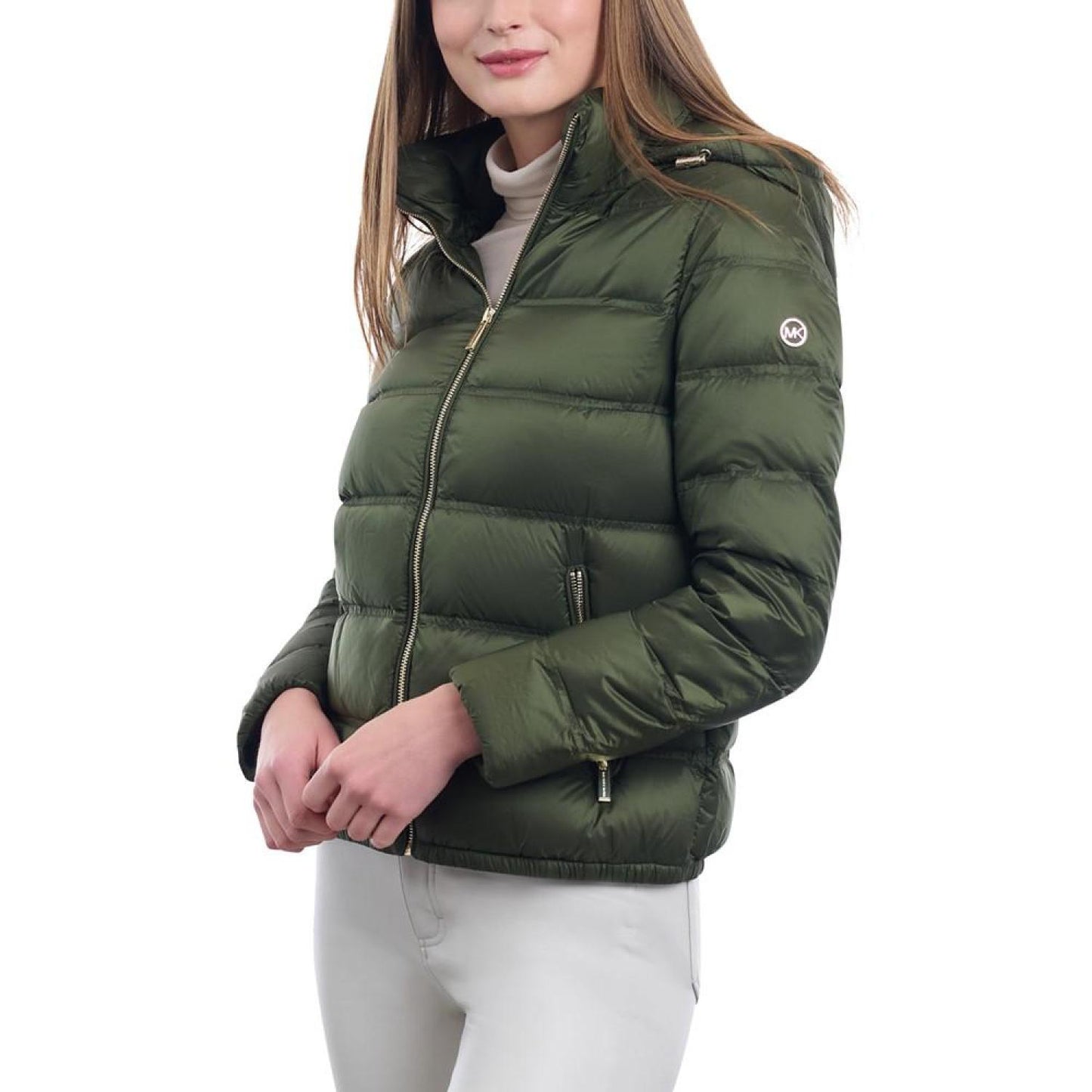 Women's Hooded Packable Bomber Puffer Coat