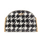 Morgan Painterly Houndstooth Embossed Saffiano Leather Double Zip Dome Crossbody