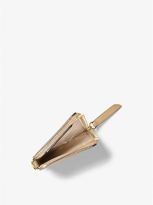 Small Jet Set Charm Leather Card Case Lanyard