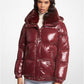 Faux Fur-Trim Quilted Nylon Puffer Jacket