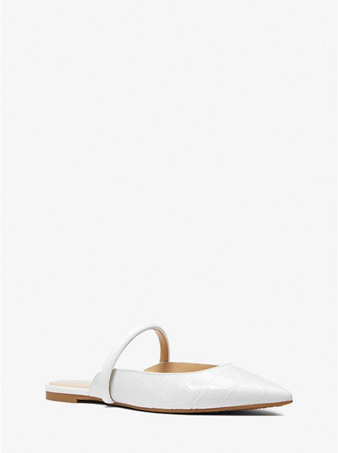Jessa Flex Crocodile Embossed Leather Mule