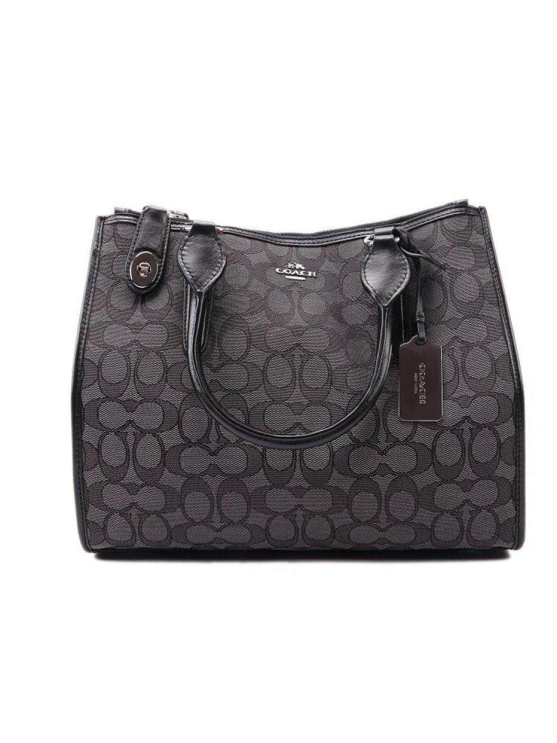Coach Logo Plaque Top Handle Bag