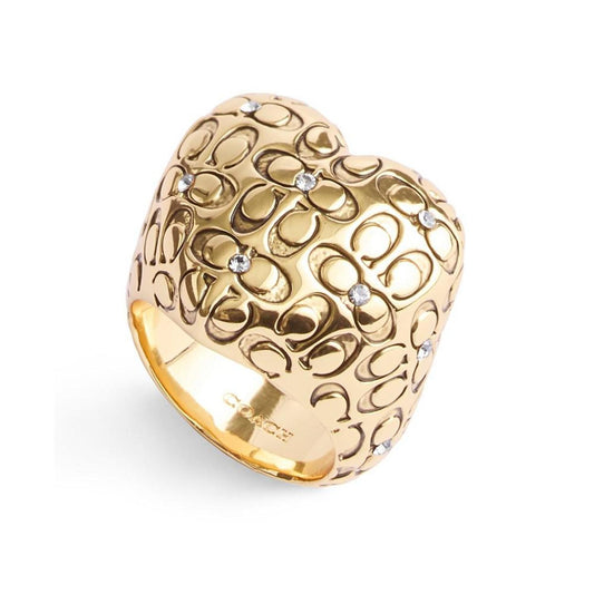 Faux Stone Signature Quilted Heart Cocktail Ring