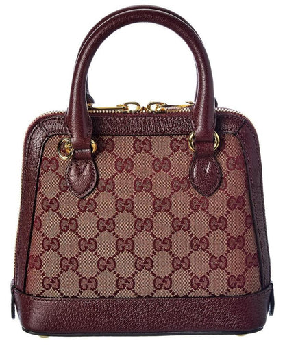 Gucci Horsebit 1955 GG Canvas & Leather Top Handle Shoulder Bag