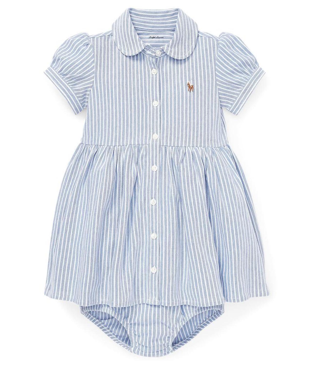 Striped Knit Oxford Dress (Infant)