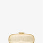 Tina Small Metallic Crocodile Embossed Leather Minaudie re