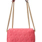 FENDI Baguette Midi FF Leather Shoulder Bag
