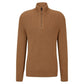Camel-hair sweater with zip neckline