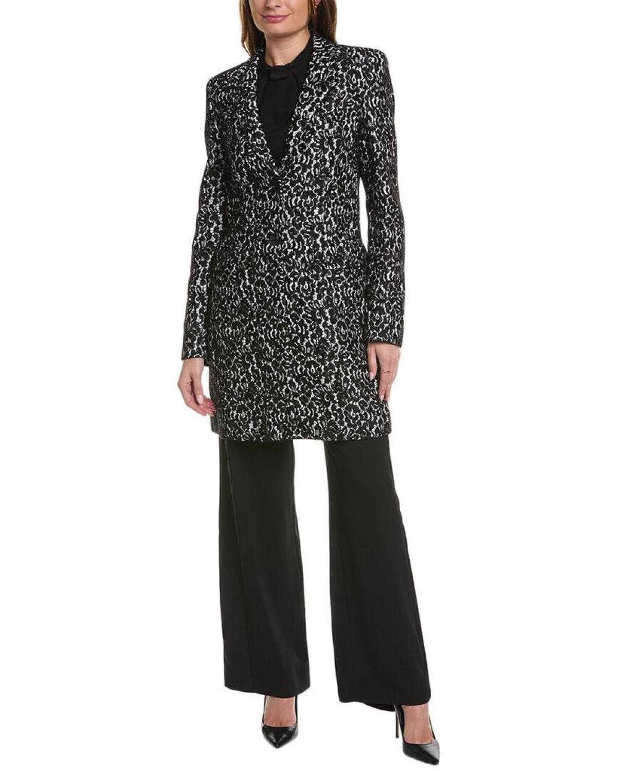 Michael Kors Collection Bonded Lace Reefer Coat
