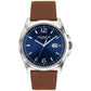 Men's Greyson Brown Leather Strap Watch 41mm