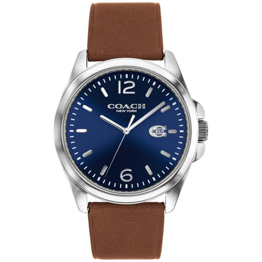 Men's Greyson Brown Leather Strap Watch 41mm
