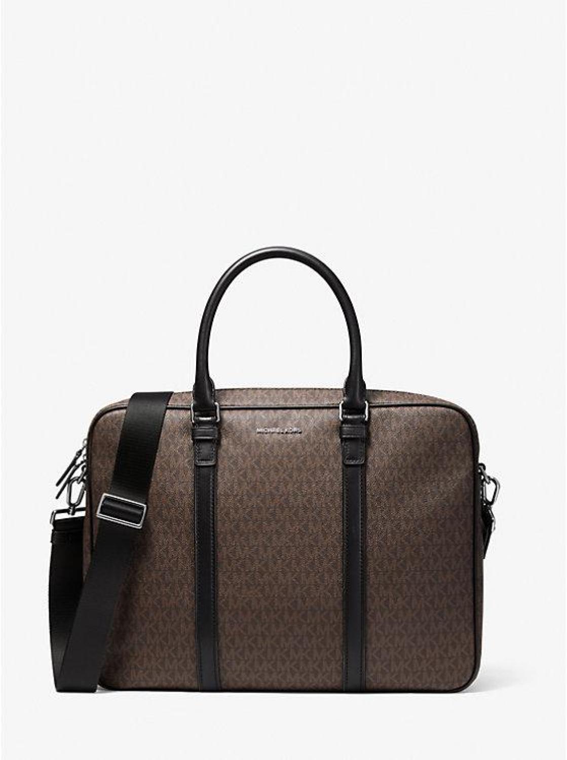 Hudson Logo and Leather Briefcase
