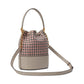 Gramercy Racing Stripe Plaid Twill Fabric Medium Bucket Bag